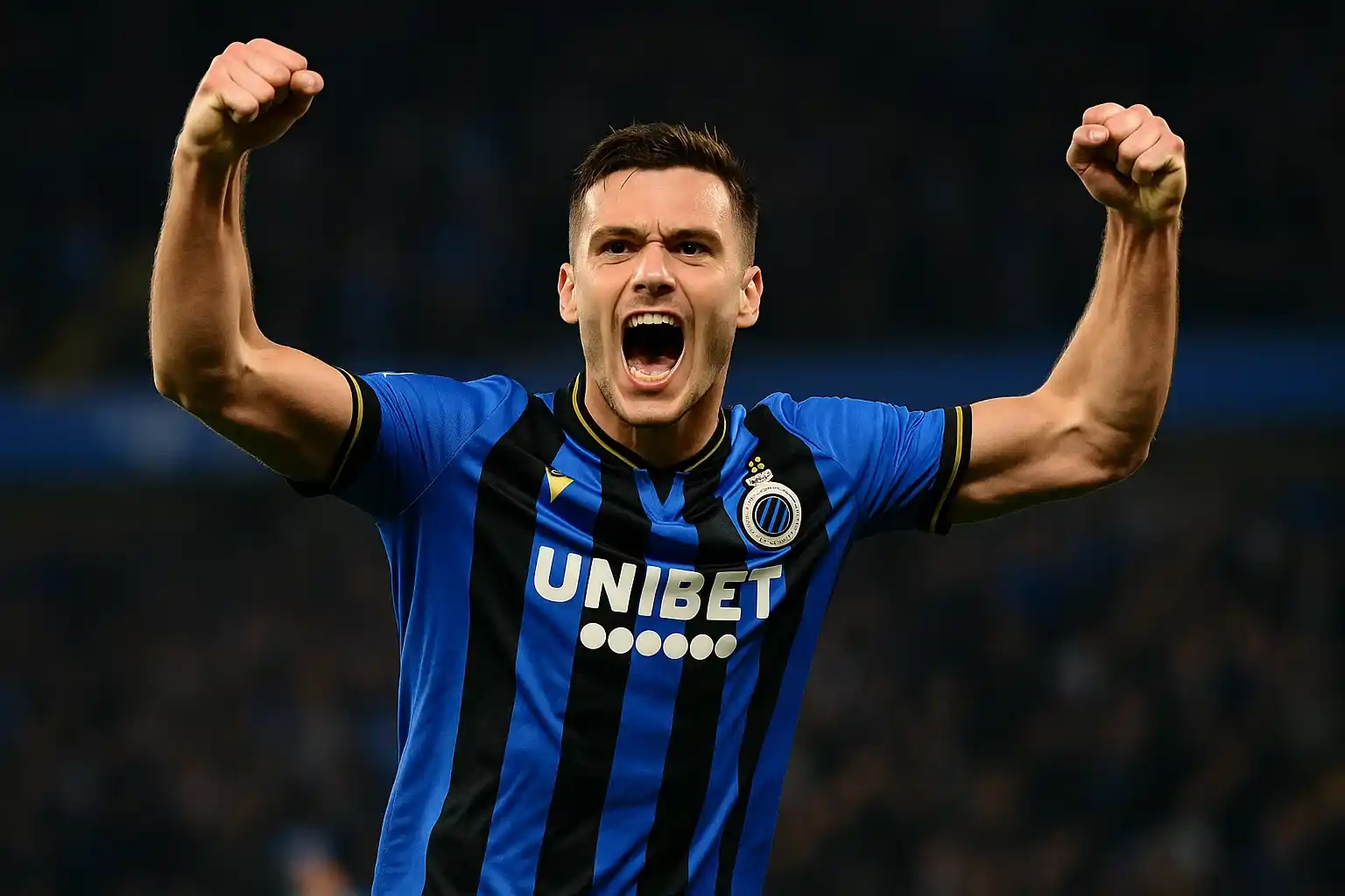 Cầu thủ Club Brugge ăn mừng bàn thắng quan trọng