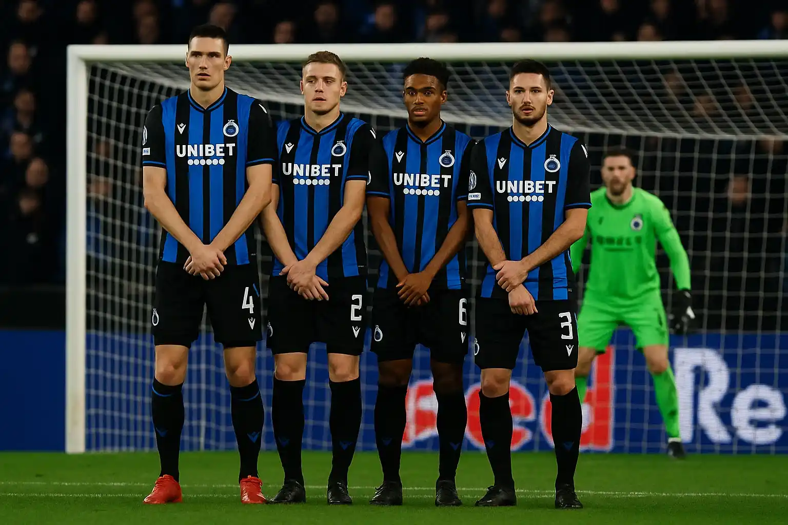 Hàng thủ Brugge trong trận Club Brugge vs FC Salzburg giữ vững khung thành